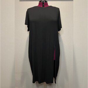 Torrid Black Long Super Soft Knit T-shirt Tunic with Slit Size 3X